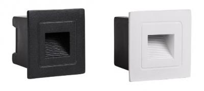 Trin 12V Small Square Recessed LED Step Light. Black, White IP54
